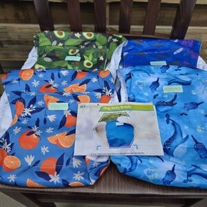 Boy Dog Belly Bands - Blue and Green